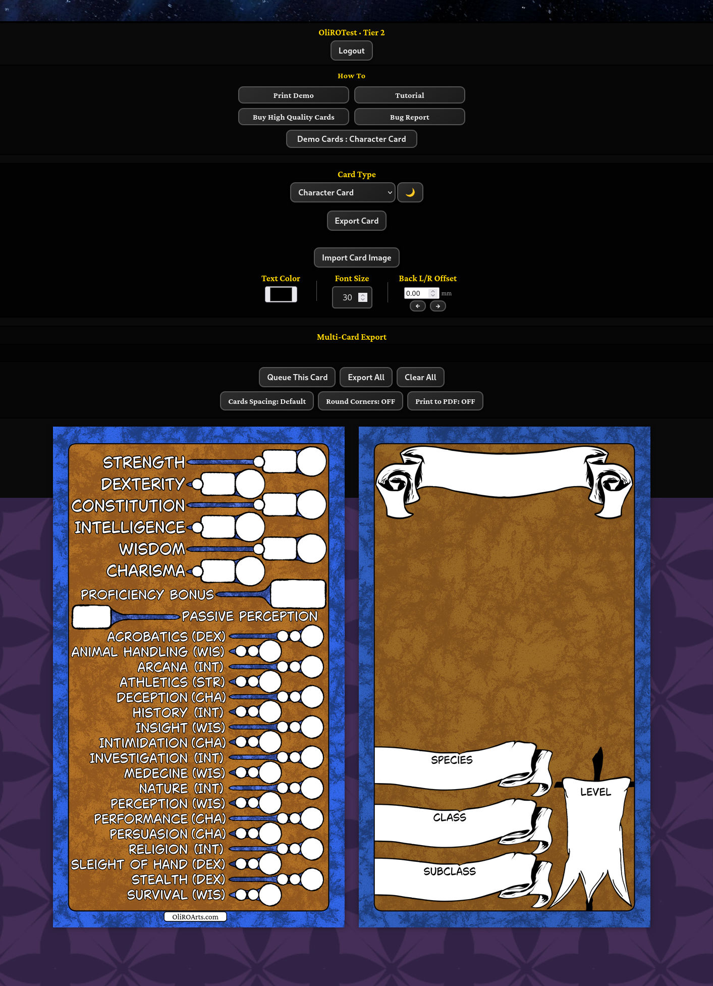 A card loaded into the viewport